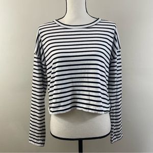 ALC Long Sleeve Round Neck Striped Top Size M